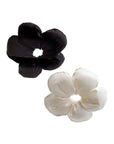 Black & Beige Flower Scrunchie 2-Pack