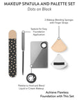 Dots on Black Makeup Spatula and Palette Set
