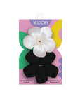 Black & Beige Flower Scrunchie 2-Pack